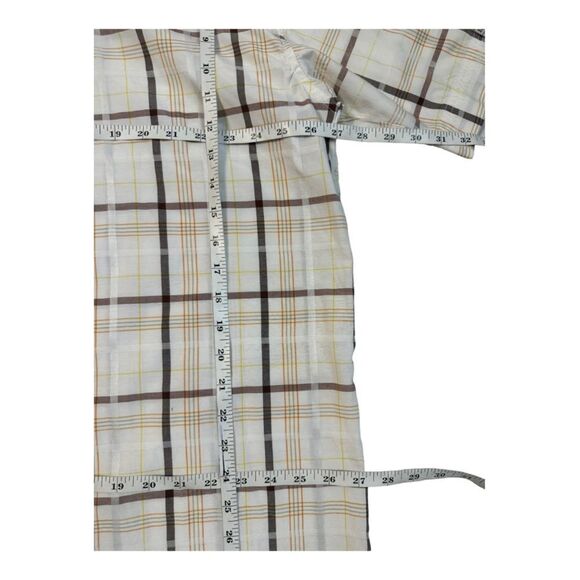 Delf Trading Inc Mens Size 3XL Long Sleeve Beige Striped Brown Button Up Shirt - Picture 11 of 13